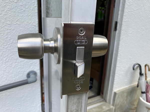 錠前の取り付け作業完了
